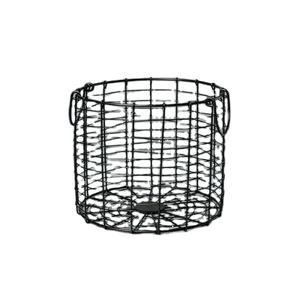 Cesta de Almacenamiento Redonda de Metal Negro de la Mejor Calidad con Asas, Organizador para Ropa, Mantas y Organización de la Despensa del Hogar - Product Image 1