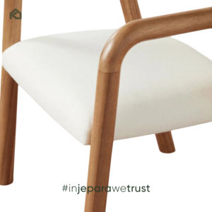 Elegante Silla de Comedor Escandinava Ecológica, Impermeable, Hecha a Mano, de Madera de Teca, con Estructura de Madera Maciza y Asiento Tapizado Suave, para Apartamento - Bob - Product Image 5