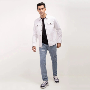 Casual Denim Jacket Autumn Loose Fit Front Logo Large Size Washed Denim Style Streetwear Fashion Oem Wholesale - Product Image 4