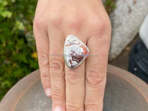 925 argent Sterling classique grande bague pour femme dentelle folle agate pierre précieuse pour fiançailles de mariage ou cadeau de fête - Product Image 4