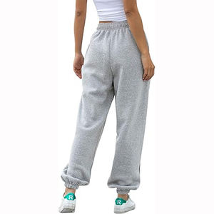 Women's Wide-Leg Jogger Set Cropped <b>Hoodie</b> & Drawstring Sweatpants Flat Front Eco-Friendly High Waist Cotton Fleece Sweatpants - Product Image 4