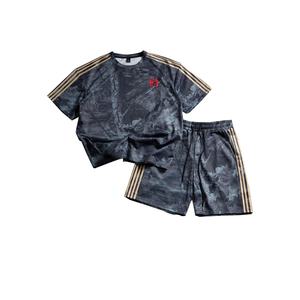 Haute qualité 100% coton lourd respirant deux pièces hommes surdimensionné t-shirt et short ensemble grande taille personnalisable - Product Image 2