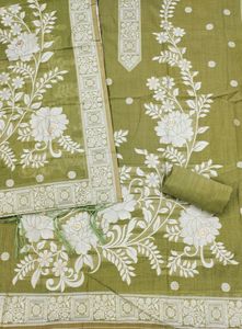 Salwar Kameez traditionnel en coton Muga Jamdani Pichwai pour femmes - occasions de mariage et de Diwali - Product Image 6