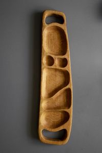 Plateau et ensemble de bols modernes en bois faits à la main pour servir des fruits secs, des noix, des chips, des amuse-gueules, du fromage lors de fêtes - Product Image 5