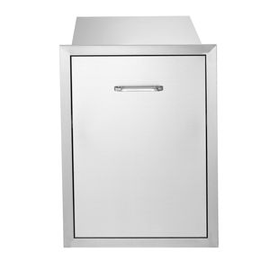 Cassetto Portarifiuti in Acciaio Inox 17.7x22.8 Pollici con Vassoio Estraibile e Maniglia, Cassetti Portaoggetti - Product Image 3