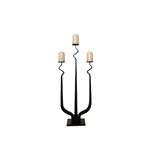 Exclusive <b>Metal</b> Taper <b>Candle</b> <b>Holder</b> Used for Home and Christmas Tabletop Lighting Decoration <b>Black</b> Color <b>Candle</b> Stand - Product Image 1