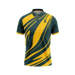 Compre camisetas de críquet sublimadas personalizadas, ropa deportiva transpirable de poliéster, camisetas de polo de críquet atléticas de secado rápido para clubes - Product Image 4