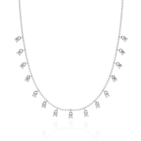 Collier ras du cou de luxe en or blanc 10K 14K 18K plaqué or, avec chaîne délicate à maillons et fermoir en diamant de laboratoire taillé