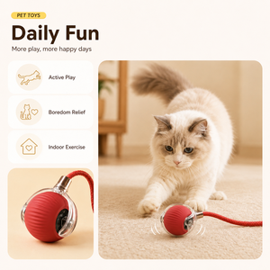 Jouet interactif pour animaux de compagnie, balle sonore rechargeable USB-C, jouet de dentition en peluche texturée pour chiens et bébés - Product Image 6