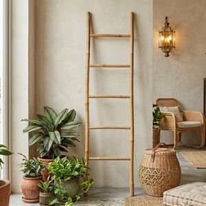 Vietnam Handmade Bamboo Ladder Rack for <b>Blanket</b> Holder, Towel Organizer, Clothing Display and Rustic Home Decor - Product Image 3