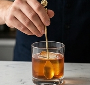 Cuillères à cocktail artisanales vintage en or, agitateurs métalliques durables pour mélanger les cocktails - Product Image 5