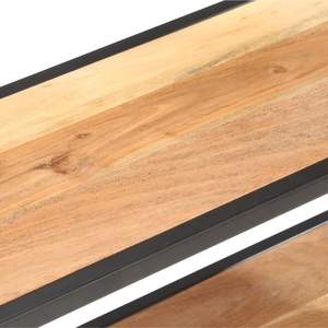 Mueble para TV de Madera Maciza de Acacia y Acero de 59.1 Pulgadas, Soporte para TV de Madera Natural - Product Image 5