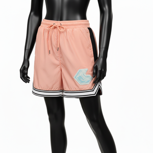 Women Windbreaker Shorts High Quality Polyester Windbreaker Fabric Contrast Panels Custom Logo women's shorts - Product Image 4