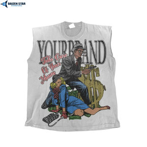 Custom Logo Men's Knitted Polyester/Cotton Crew Neck Tank Top Breathable Quick Dry Eco-Friendly High-quality Gym Workout OEM - Product Image 4