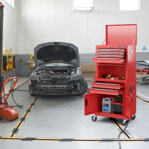 Cassettiera Portautensili a 6 Cassetti 3-in-1 con Ruote Universali e Ganci - Product Image 5