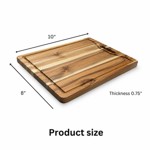 Durable Thick Acacia Wood Cutting Board with Deep Juice Groove Grip Hole Natural Wood Color OEM Vietnam Factory - Product Image 2