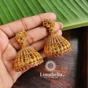 Fine Dangle Earrings Big Bridal Jhumki Earrings - Product Image 1