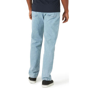 Jeans de Cintura Alta con Diseño de Barba Lavada y Efecto Desgastado, Estilo Urbano Personalizado, Algodón Grueso de 10-12oz, Jeans Holgados de Lujo para Hombre - Product Image 3