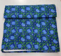 Couverture matelassée traditionnelle en coton bleu imprimé patchwork floral, cousue à la main, écologique, toutes saisons, pour mariage et maison