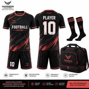 Customized Football Uniform Set Wholesale Soccer Jersey Short Socks And Bag Pack Kit Unisex Club Training Soccer Uniform Set - Product Image 6