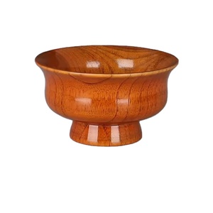 Cuenco japonés de madera redondo tradicional para comedor asiático - Product Image 1