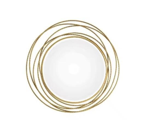 Modern Hand Made Wedding Round <b>Metal</b> Framed Hanging Mirrors Irregular Wall Mounted Wavy Edges White <b>Frame</b> Wall - Product Image 3