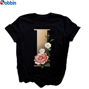 Nouveau T-shirt d'été pour couples, vêtement respirant, imprimé alphabet, combinaison de lettres personnalisées, T-shirt tendance pour femme - Product Image 3