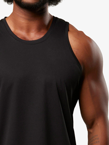 Débardeur d'été noir sans manches pour hommes, style décontracté et fitness, vente en gros - Product Image 5