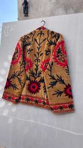 good looking Suzani Velvet Jacket brown Floral Embroidery Boho Coat Boho Suzani Coat Floral Suzani Jacket <b>Unique</b> <b>Gift</b> <b>For</b> <b>Her</b> - Product Image 4