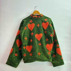 Embroidered Cotton <b>Velvet</b> Suzani Quilted Reversible Jacket for <b>Women</b> Heart Pattern Hand-Stitched Winter Outerwear Gift for - Product Image 2