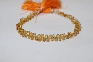 ลูกปัด Rondelle เหลี่ยมเพชรพลอย Citrine ธรรมชาติขนาด4*6มม. เครื่องประดับอัญมณีรูปทรงหยดน้ำ - Product Image 3
