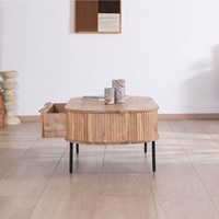 Table basse Vandana Golden Detail avec grand tiroir Bopee