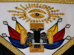 SCOTTISH RITE AASR 32ND DEGREE <b>LEATHER</b> <b>APRON</b> FREEMASON SCOTTISH RITE REGALIA 32ND DEGREE REGALIA MASTER OF THE ROYAL SECRET - Product Image 3