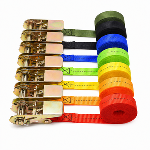 Sangle d'arrimage à cliquet haute résistance en polyester 25 mm 800 kg pour la sécurisation des marchandises, logo personnalisé, fabricant direct d'usine OEM - Product Image 1