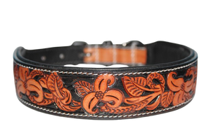 Collier pour chien en cuir vintage style western, embossé, style ranch, fabriqué par Divine International India. - Product Image 3