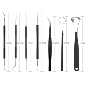 Kit de 7 outils dentaires en acier inoxydable, outils de nettoyage dentaire, grattoir à dents, ensemble d'hygiène dentaire, équipement dentaire - Product Image 6