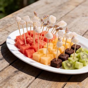 Palillos de conchas marinas para decoración de comida y bebidas, accesorios para bares y restaurantes. - Product Image 5