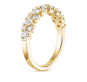 Bague de mariage tendance Aniva pour homme en or blanc, jaune et rose 18 carats avec diamants de laboratoire CVD EF VVS en grappe graduée certifiée IGI - Product Image 6