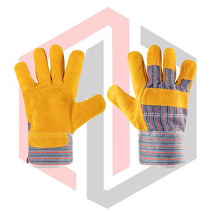 Gants de travail en cuir de vachette, antistatiques, résistants aux déchirures, respirants, anti-coupures/anti-chaleur, texture grainée, sans silicone - Product Image 1