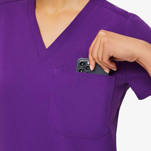 Uniforme Quirúrgico Elástico Morado de Alta Calidad, Transpirable, Personalizado, Traje Médico para Hospital - Product Image 5