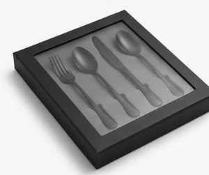 Ensemble de couverts en métal noir mat élégant, design minimaliste, idéal pour les mariages, les restaurants, les hôtels et les complexes hôteliers. - Product Image 6