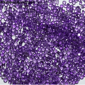 Ametyste naturelle en gros, taille ronde facettée, pierres précieuses en vrac pour la fabrication de bijoux, petite taille, de 1 mm à 3 mm - Product Image 4