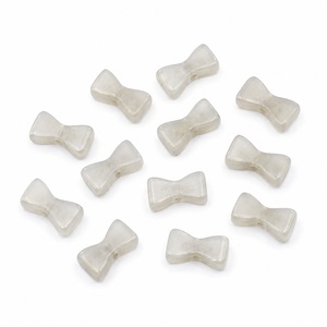 Natural Gray Polished Moonstone Bowtie Beads Bowknot Spacer Handmade DIY String Caving <b>Rope</b> Loose Beads for <b>Bracelet</b> - Product Image 2