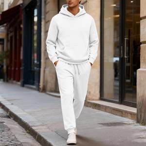 Fabriqué au Bangladesh, 100% coton, molleton épais 380 GSM, ensemble 2 pièces (hoodie et pantalon de jogging) pour homme, coupe ample, pour l'automne et l'hiver. - Product Image 2