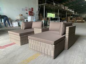 SF00011 moderno gris al aire libre ratán Patio mimbre muebles conjunto de una plaza para sala de estar patio Villa granja Hotel jardín - Product Image 5