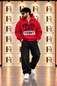 Sweat à capuche zippé surdimensionné pour homme, imprimé, en molleton épais, style streetwear, motif éclaboussures - Product Image 5