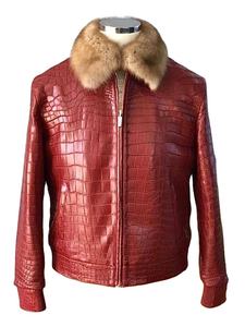 Veste en cuir véritable pour homme, motif crocodile, style tendance, vêtement d'extérieur classique pour l'hiver, vêtements de créateur sur mesure - Product Image 3