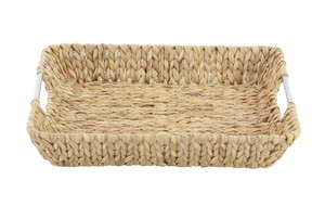 Set of 3 rectangular fruit trays made of water hyacinth, <b>stackable</b>, kitchen <b>storage</b> trays. - Product Image 5