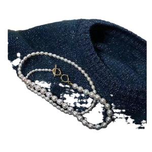 Collier de perles d'eau douce naturelles de haute qualité avec boucle 0T, chaîne de pull tendance et polyvalente, luxe léger, tempérament - Product Image 5