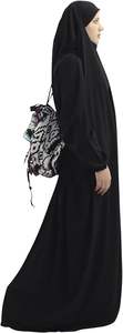 Abaya noire vintage islamique pour la prière, le Hajj et l'Omra, Kaftan Abayas Hijab respirant pour filles - Product Image 4